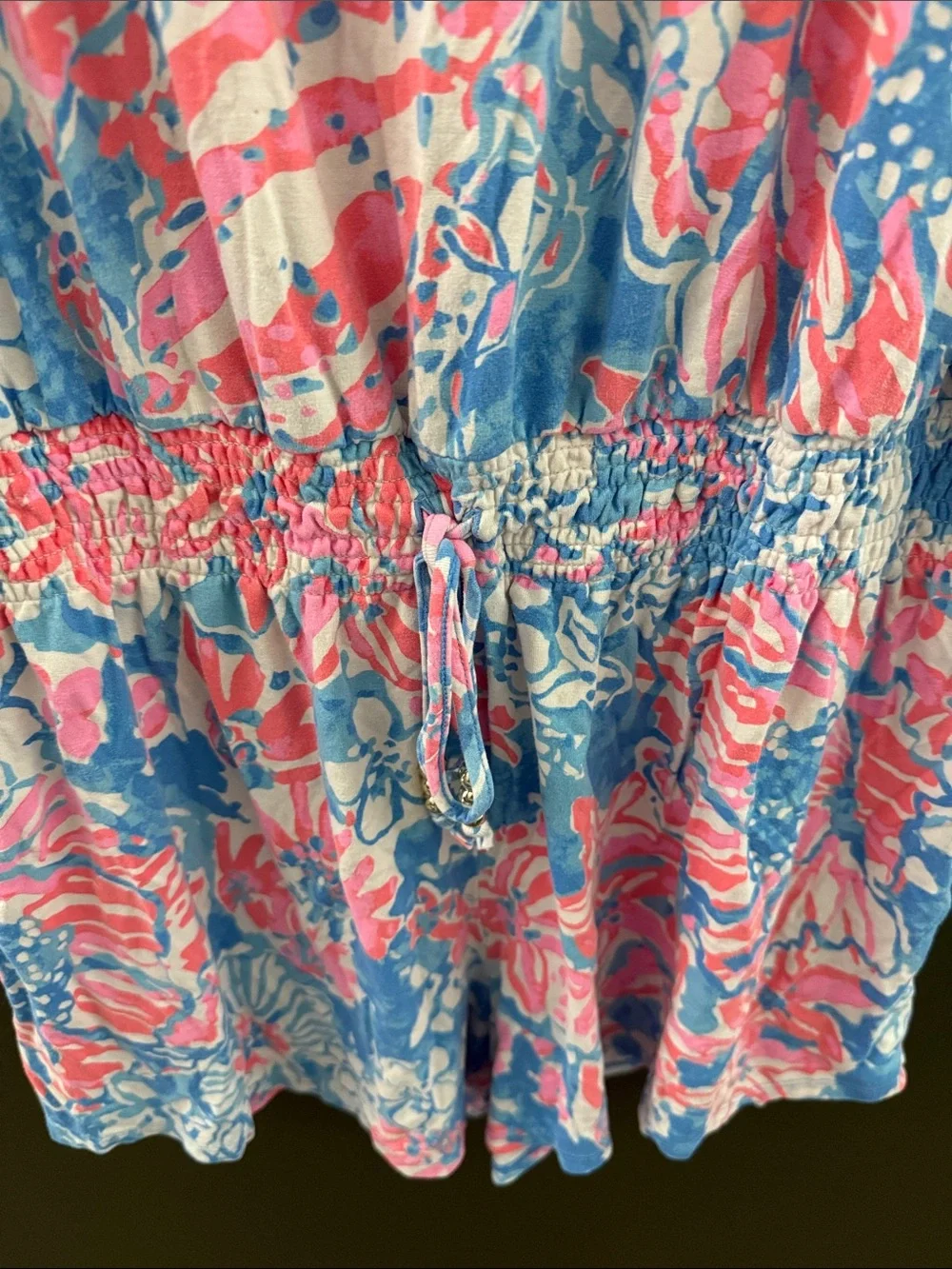Lilly Pulitzer Pink & Blue Floral Tank Romper - Picture 2 of 3